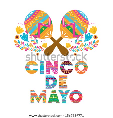 Maracas design, Cinco de mayo mexico culture tourism landmark latin and party theme Vector illustration