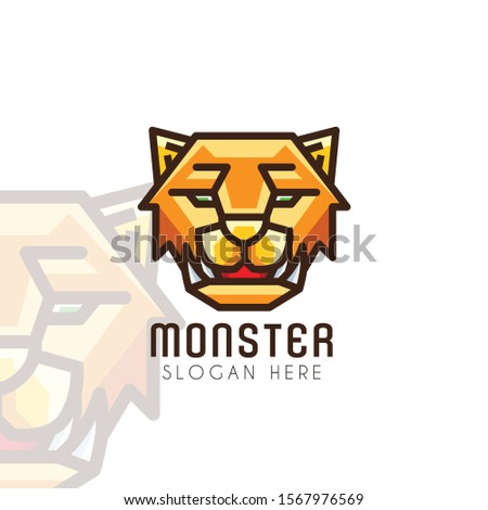 Monster tiger logo template for company or personal