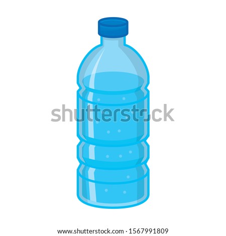 Bottle of mineral water vector illustration isolated on white background. Mineral water clip art