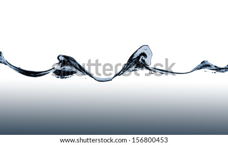 Closeup of water waves isolated on white background