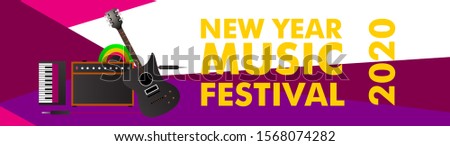 Music Festival Illustration Design for 2020 New Year Party and Event. vector illustration in eps10