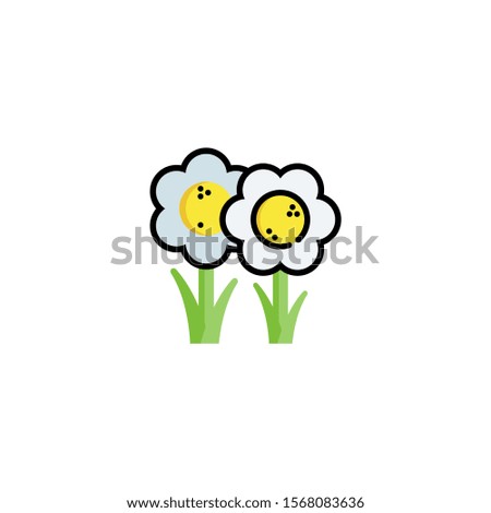 simple flat art flowers logo