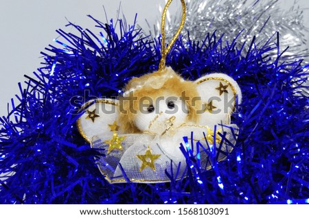 Variant Christmas Decoration Tree with Ornament Isolated on a White Background