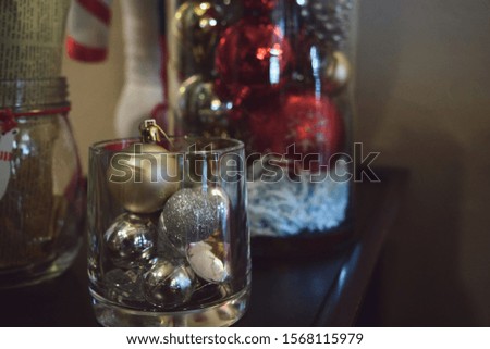 The Christmas decoration on abstract background,vintage filter,soft focus
