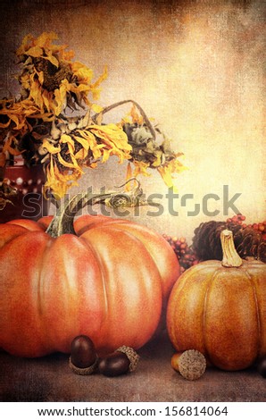 Beautiful autumn still life with copy space available. 