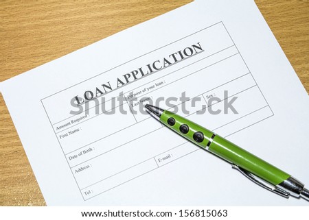 Directly above photograph of a loan application.