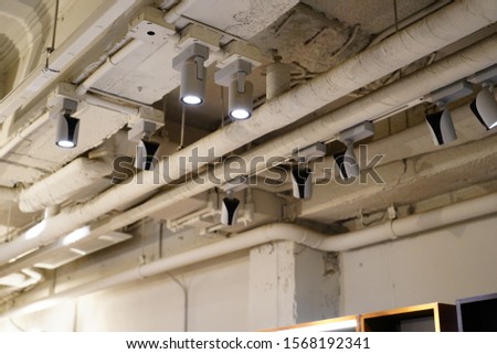 Water and lighting System of the building that's installed on the ceiling of the building.