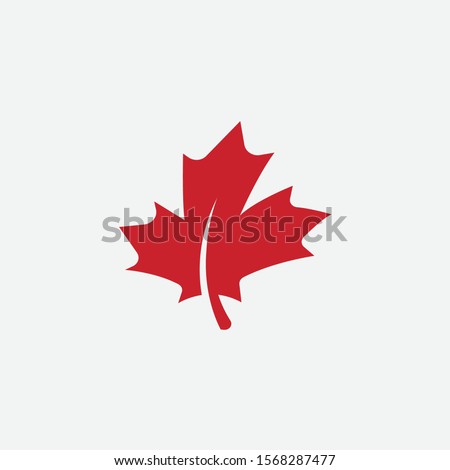 Maple leaf logo template vector icon illustration, Maple leaf vector illustration, Canadian vector symbol, Red maple leaf, Canada symbol, Red Canadian Maple Leaf