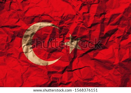national flag of turkey with texture. template for design