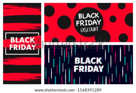 Black Friday DL Cover Flyer Banner poster template vector illustration Background greeting card set pack