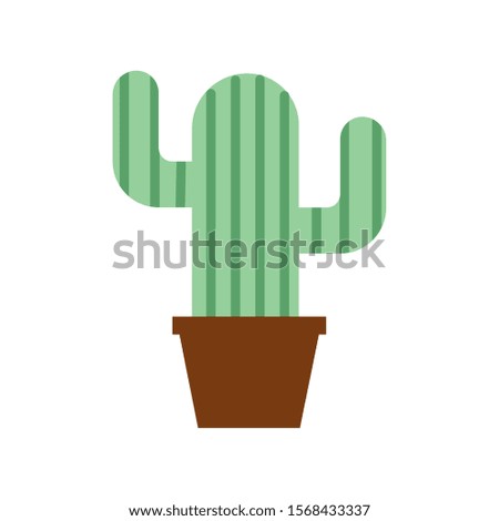 cactus plant in pot mexican culture vector illustration design