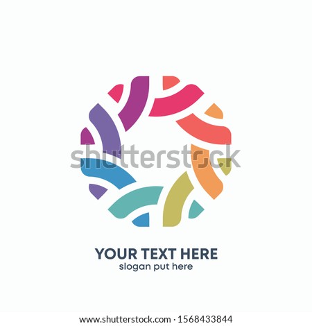 Global Community Logo Icon Elements Template. Community human Logo template vector. Community health care. Abstract Community logo - vector Royalty-Free Stock Photo #1568433844
