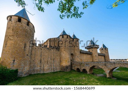 Medieval city of Carcassonne in Aude en Occitania, France