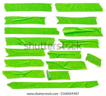 Green adhesive paper tape isolated on white background