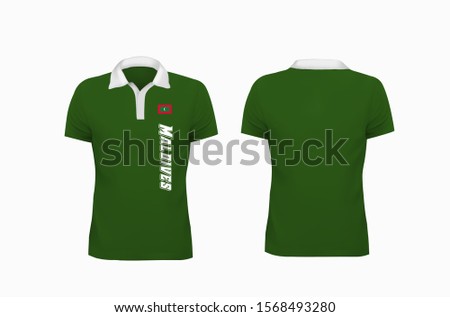 T-shirt Polo Maldives template for design on white background. Vector illustration eps 10.