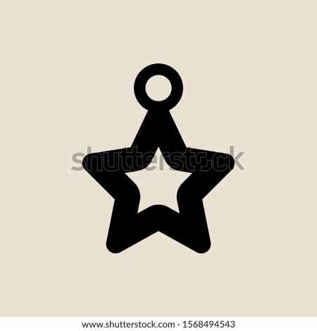 Star Christmas tree toy icon simple flat style Christmas symbol