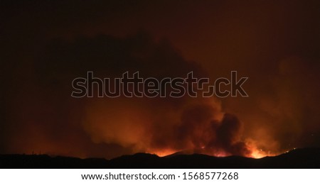 Getty Fire Los Angeles California Wildfire
Night