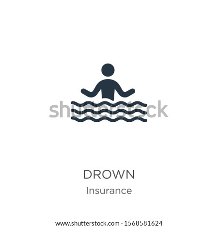 Drown icon vector. Trendy flat drown icon from insurance collection isolated on white background. Vector illustration can be used for web and mobile graphic design, logo, eps10