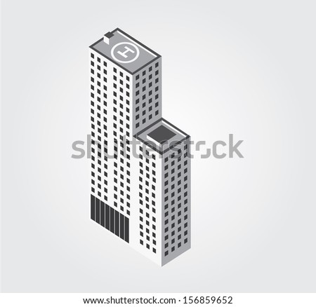 Simple web icon in vector: city building