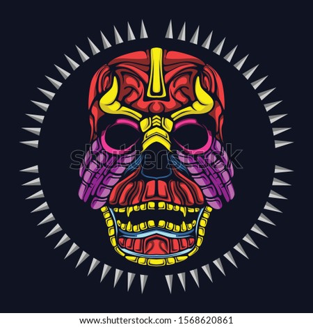 skull on the dark illustration t-shirt artwork