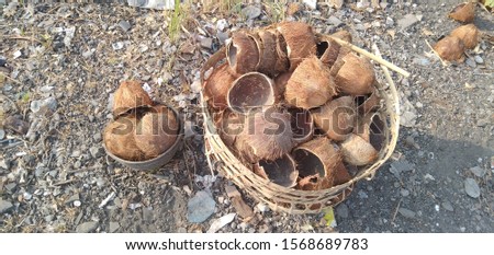 Wallpaper of coconut shell pile