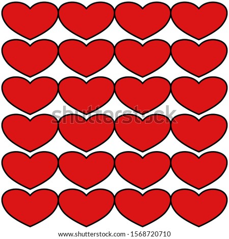 Set of red heart vector.semeless red hearts  for valentine day.heart and love background