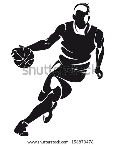 basketball player, silhouette