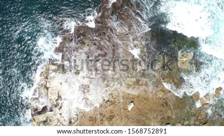 Aerial view of rocky coastline 