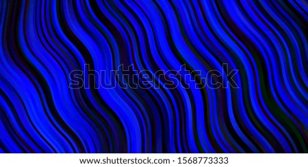 Dark BLUE vector template with curved lines. Colorful illustration with curved lines. Smart design for your promotions.