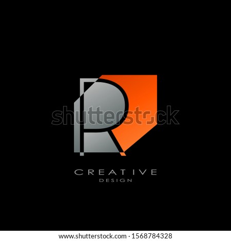 Abstract Techno Letter R logo.  Creative design concept geometric shape letter R logo for initial, business identity.