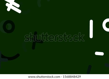 Light Green vector background with arithmetic signs. Abstract illustration with colored algebra signs. Pattern for school, grammar websites.