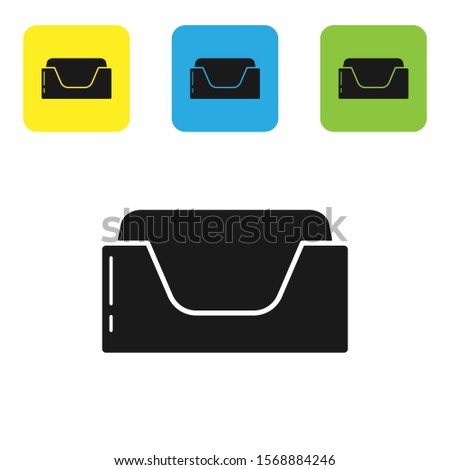 Black Pet bed icon isolated on white background. Set icons colorful square buttons. Vector Illustration