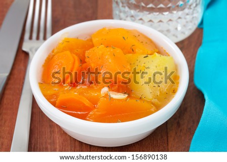 boiled pumpkin in white dish