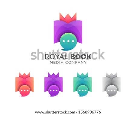King Book logo template, vector illustration -gradient color vector