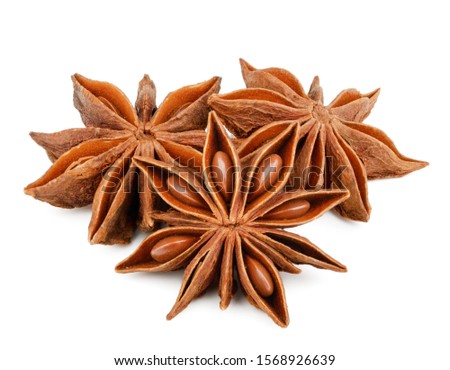 Star anise spice isolated on white background Royalty-Free Stock Photo #1568926639