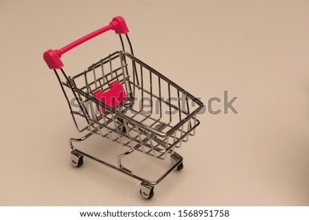 Model shopping trolley. Still Life style photo