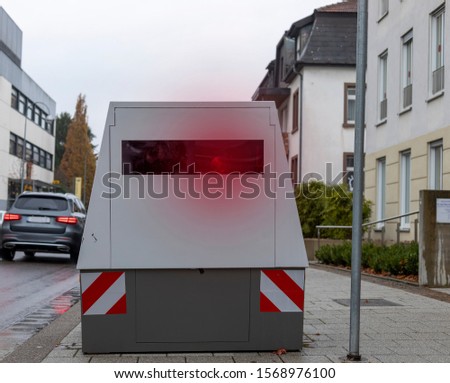 Speed camera on the sidewalk