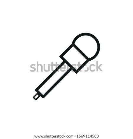 vector icon of simple forms of journalist microphone