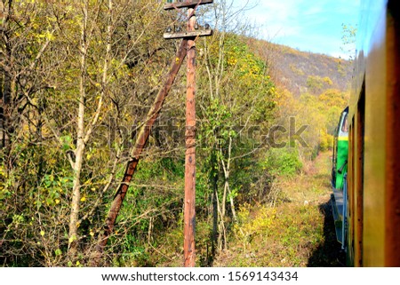 View from the railroad Anina-Oravita, in Banat, Transylvania, Romania, in a sunny day, in autumn