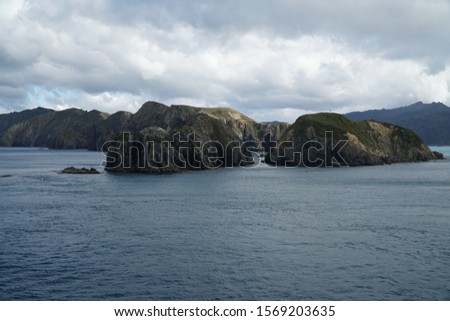 picture showing scenic cliffs in the cook strait in new zealand between the north and south island