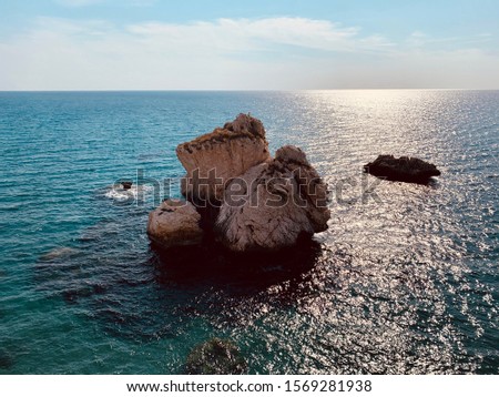 Beautiful view of stone in the sea. Cyprus