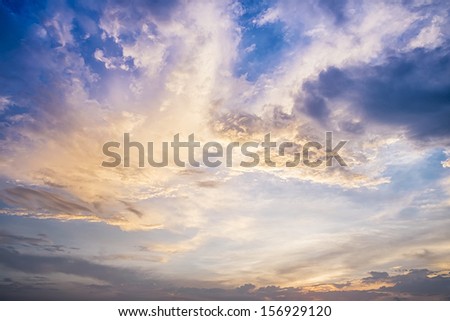 sky with clouds and sun Royalty-Free Stock Photo #156929120