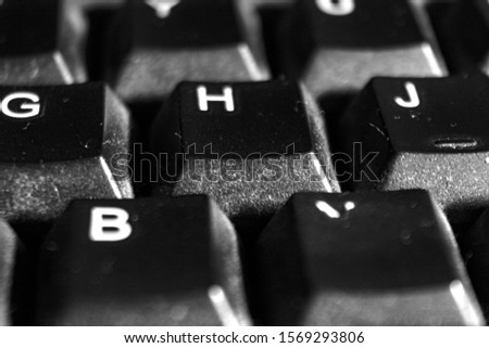 High contrasted keyboard close up