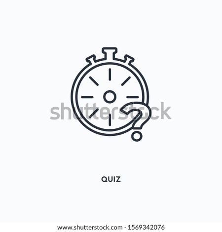 quiz outline icon. Simple linear element illustration. Isolated line quiz icon on white background. Thin stroke sign can be used for web, mobile and UI.