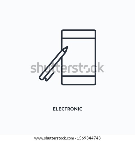 Electronic outline icon. Simple linear element illustration. Isolated line Electronic icon on white background. Thin stroke sign can be used for web, mobile and UI.