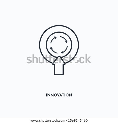 innovation outline icon. Simple linear element illustration. Isolated line innovation icon on white background. Thin stroke sign can be used for web, mobile and UI.