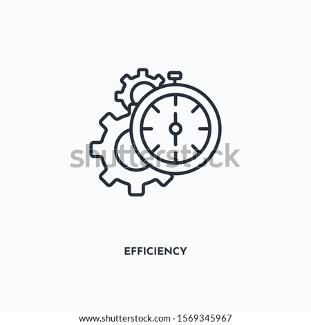 Efficiency outline icon. Simple linear element illustration. Isolated line Efficiency icon on white background. Thin stroke sign can be used for web, mobile and UI. Royalty-Free Stock Photo #1569345967