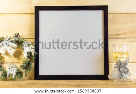 Black mock-up frame with Christmas style