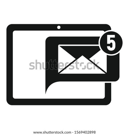 Tablet notification icon. Simple illustration of tablet notification vector icon for web design isolated on white background