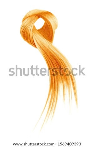 Blond hair tied in knot on white background, isolated